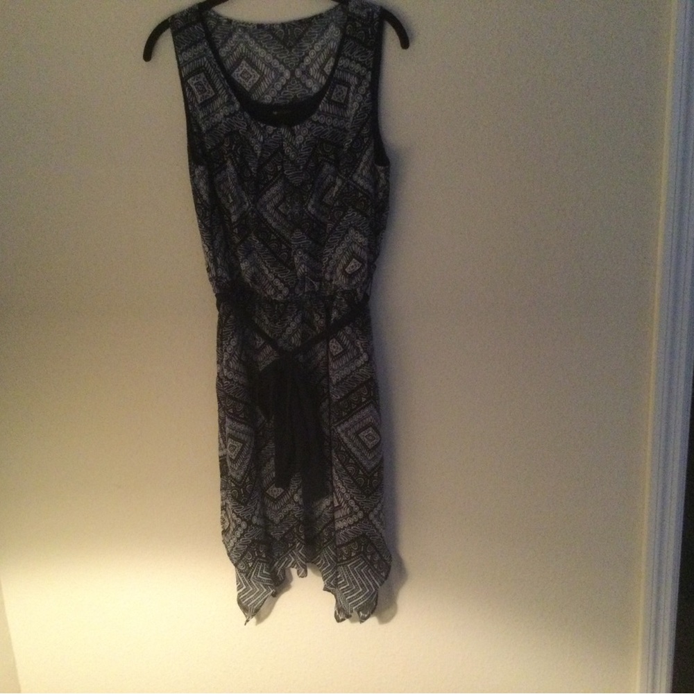 Blue and White Hi-lo Dress